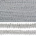 Тесьма TBY Шанель плетеная шир.12мм 0384-0016 цв.серебро уп.18,28м - фото 248232