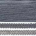Тесьма TBY Шанель плетеная шир.12мм 0384-0016 цв.F311 т.серый уп.18,28м - фото 248256
