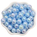 Бусины круглые пластик 8 мм арт.BPPK цв.голубой AB (50 шт) - фото 250672