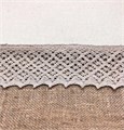 Кружево вязаное хлопковое арт.KHK-010 шир.75мм цв.серый лен уп.10м 305889 - фото 250996